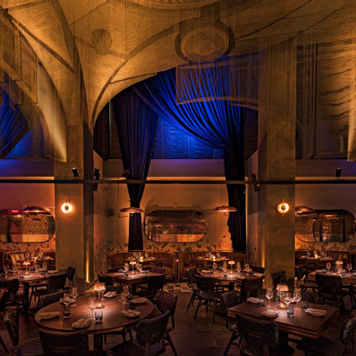 Cathedrale restaurant's main dining room designed by Rockwell Group architects at Moxy East Village 