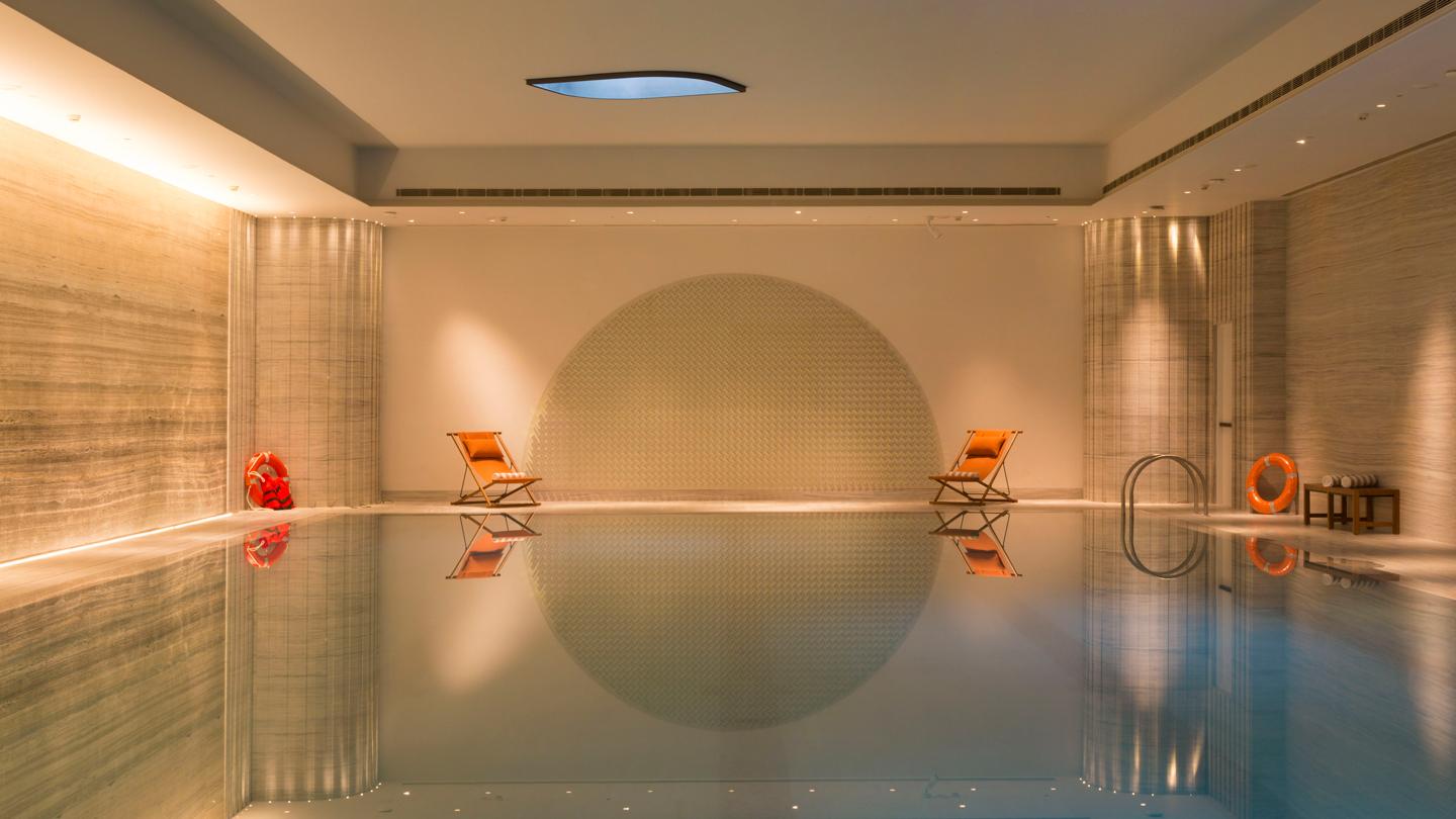 Pool at Camellias Clubhouse, India, interior design
