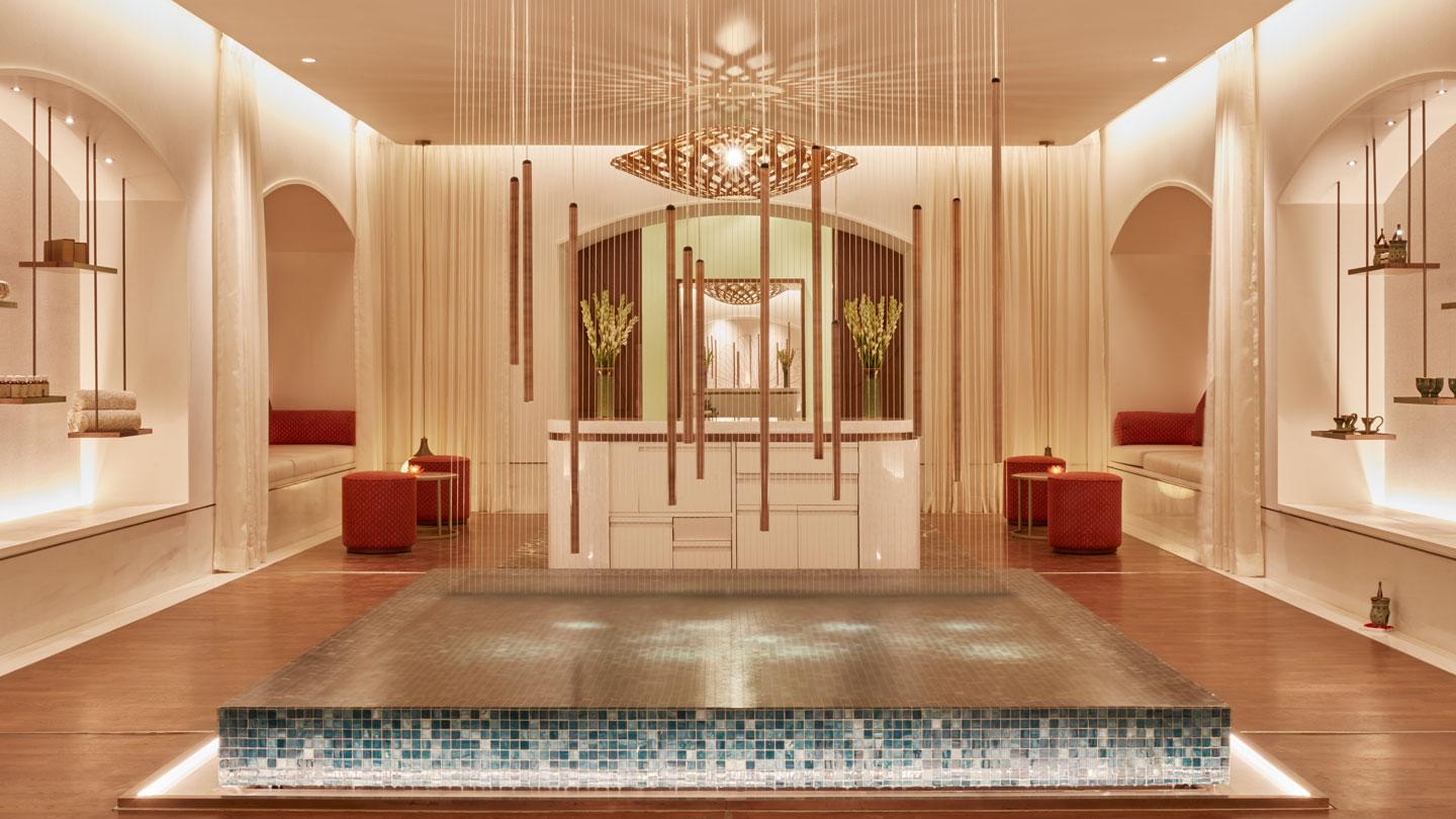 The spa at the Tah Mahal Palace designed by Rockwell Group, Madrid.