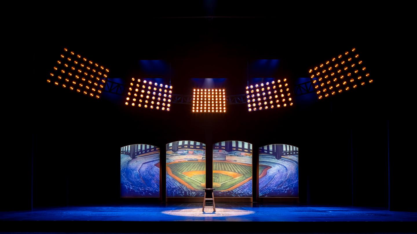 ball field scene at take me out on broadway designed by scenic designer david rockwell