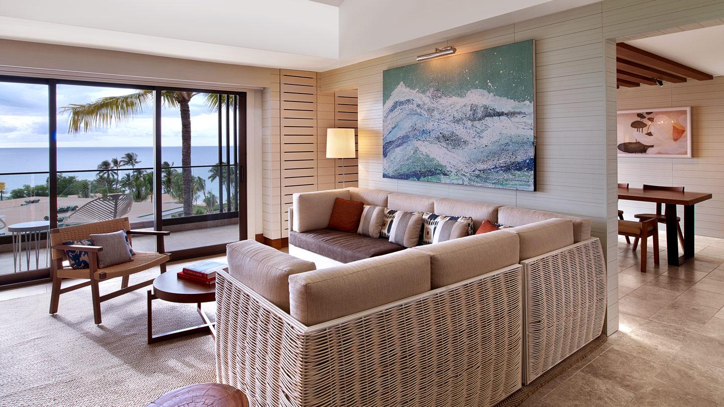 andaz maui presidential suite living room area designed by rockwell group architects