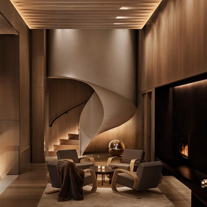 edition new york hotel lobby interior spiral staircase; david rockwell; architecture; conde nast
