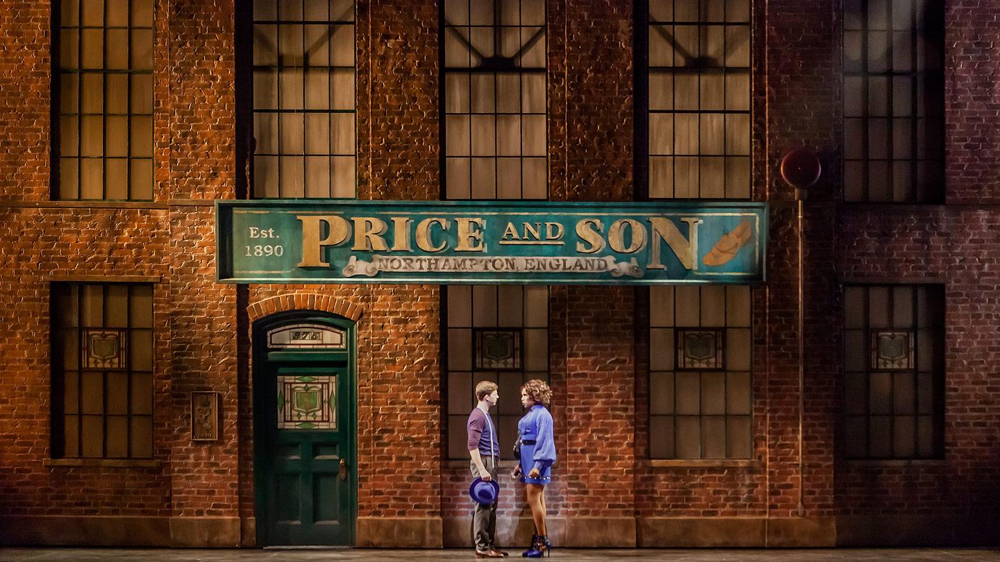 Kinky Boots performance and factory set design on Broadway