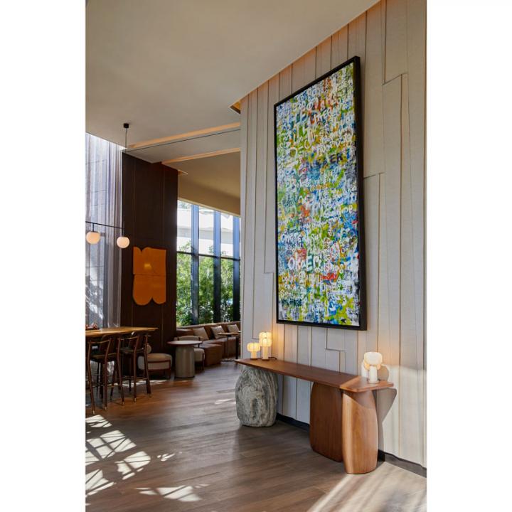 Artwork inside the Kimpton Hotel Tokyo lobby designed by Rockwell Group