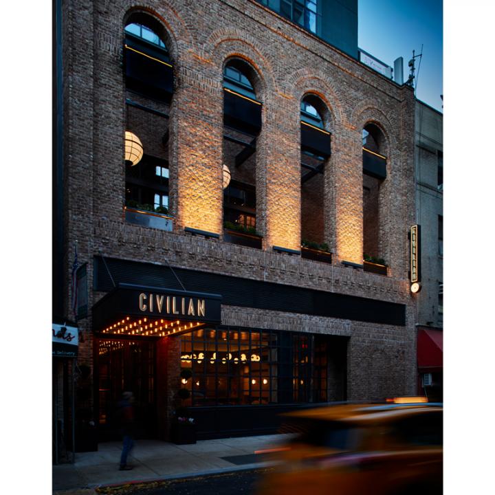 Facade of Civilian Hotel in New York City's Theater District