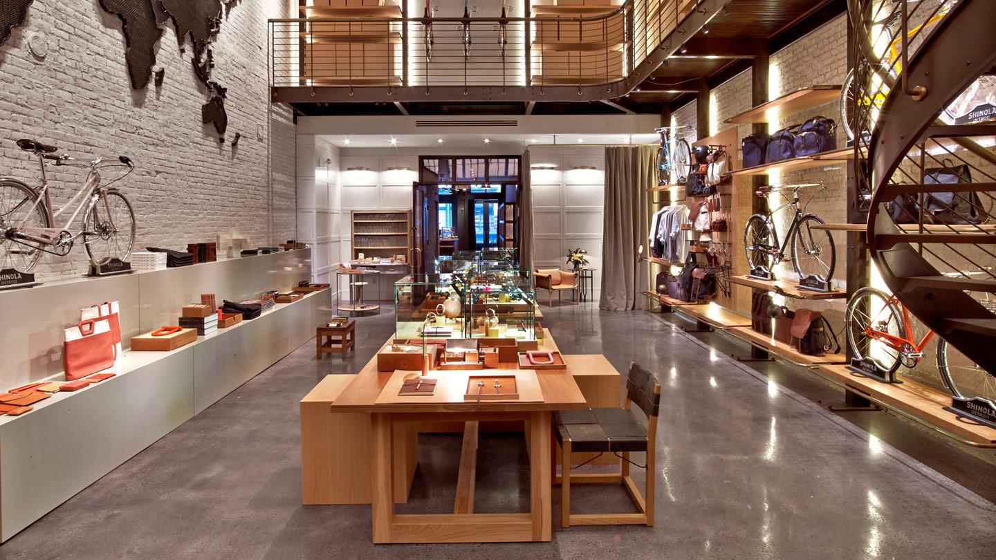 retail display in Shinola shop designed by rockwell group architects