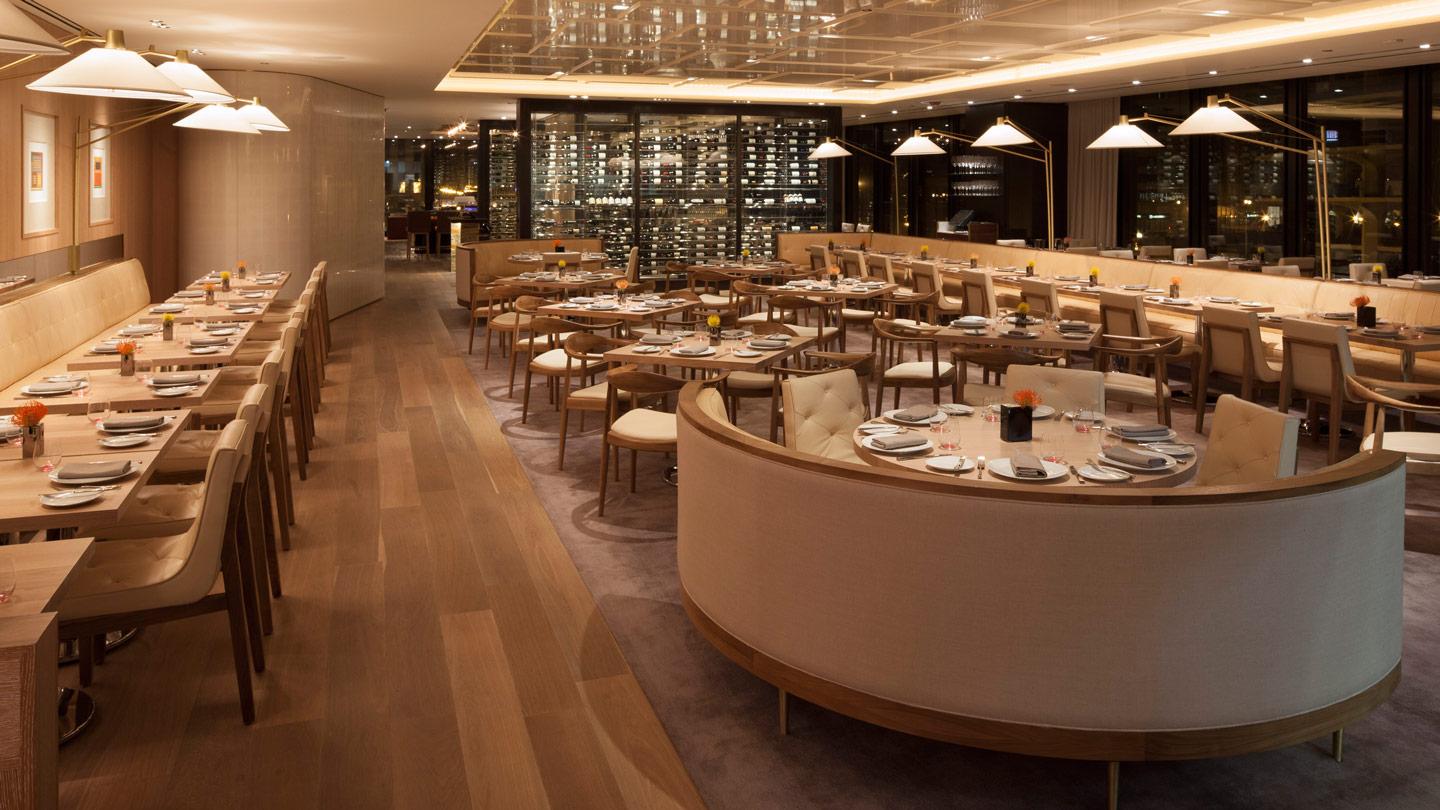 main dining room in travelle restaurant at the langham chicago designed by rockwell group