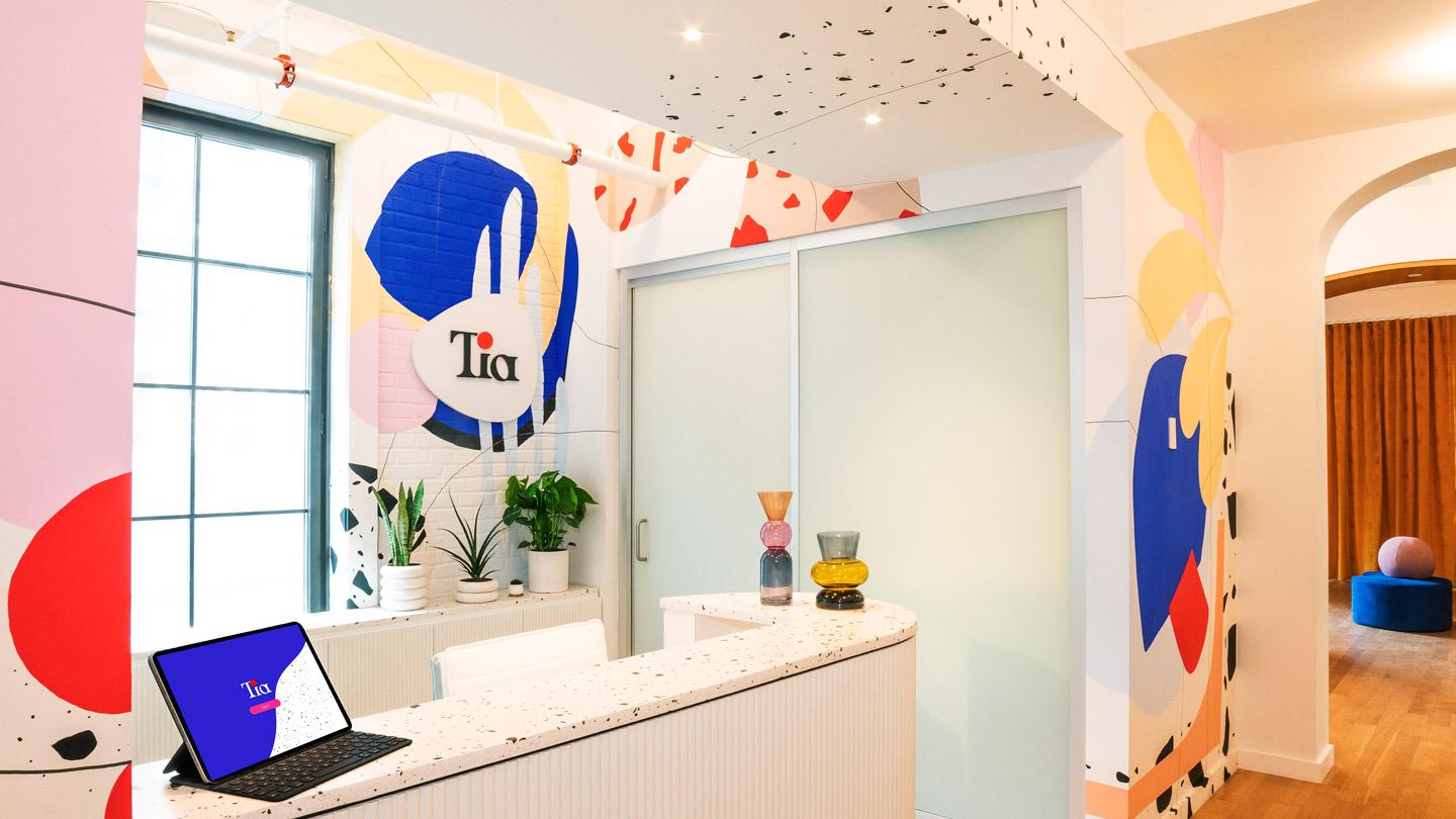 tia clinic reception desk designed by lab at rockwell group, healthcare design