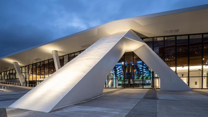 Entrance to the Climate Pledge Arena in Seattle