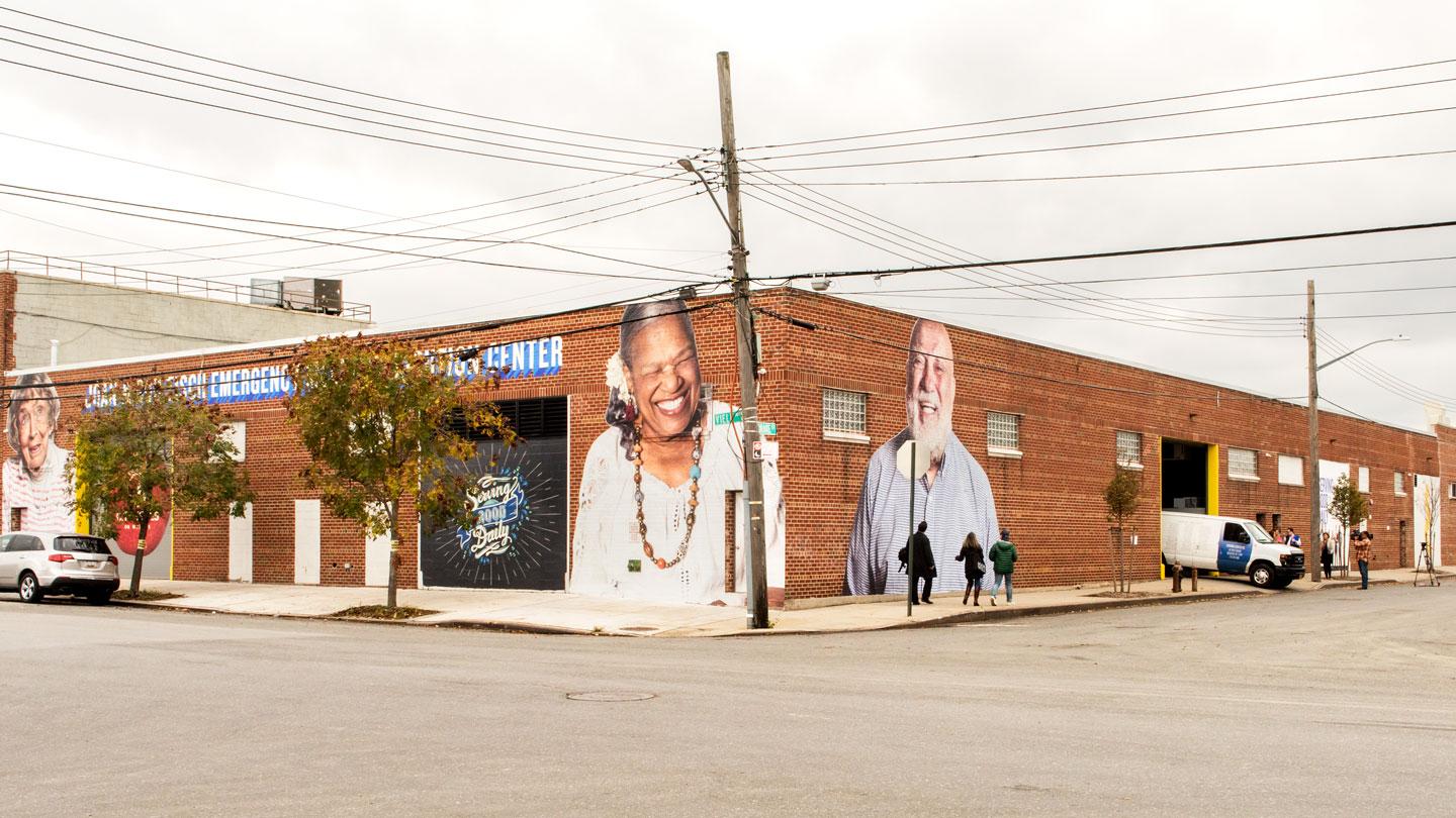 Citymeals on Wheels's new warehouse with graphics designed by Rockwell Group.