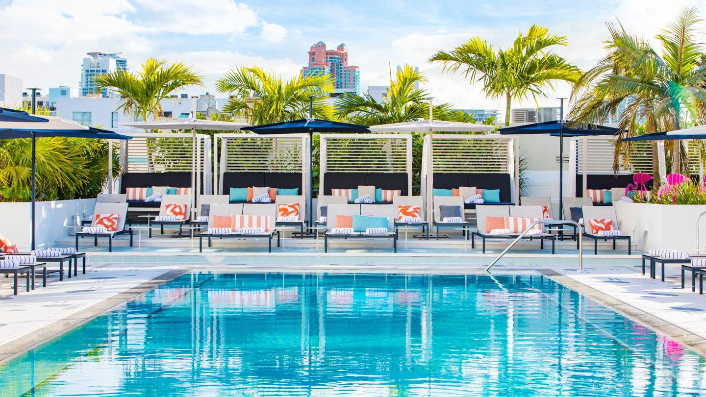 Moxy South Beach's pool cabanas