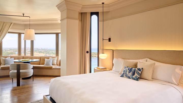 Guestroom at boca raton resort, tower, hotel, interior design, architect