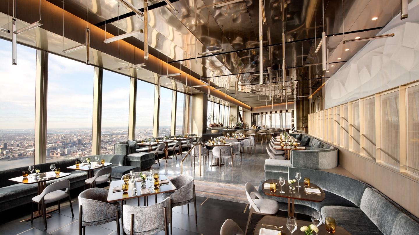 Main dining room of Peak restaurant at Hudson Yards