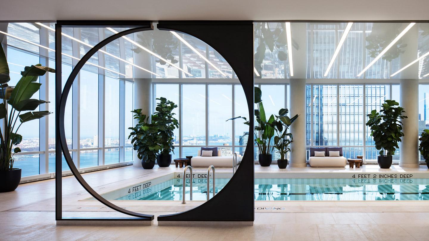 Indoor pool at 15 Hudson Yards designed by Rockwell Group architects