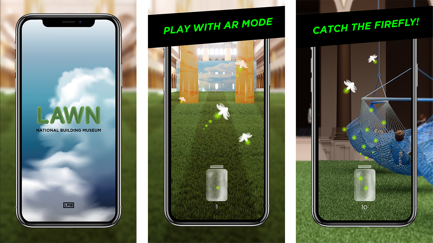 The LAB developed an Augmented Reality game for chasing and collecting fireflies throughout Lawn.