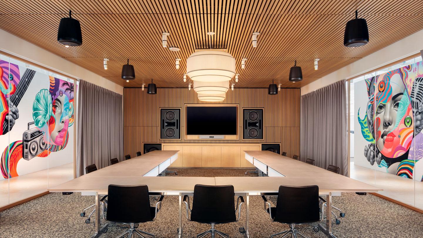conference room at Warner Music Group headquarters, workplace design
