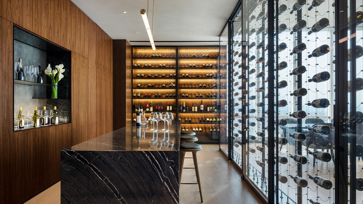 15 Hudson Yards residential building wine cellar designed by interior architects Rockwell Group